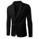 Botong Black Notch Lapel Mens Blazer One Button Business Suit Jacket Black 52 Chest / 46 Waist