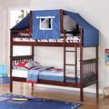 Auvergne Twin over Twin Solid Wood Bunk Bed by Harriet Bee kids Wood in Brown | 79.5 H x 42 W x 80 D in | Wayfair BA55121133104DFA9F356BD1916B1EF3