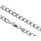 Aka Gioielli® - Women Men Rhodium Plated 925 Sterling Silver Necklace - Flat Cuban Curb Chain 6.3 mm - 22 inch