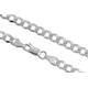 Aka Gioielli® - Women Men Rhodium Plated 925 Sterling Silver Necklace - Flat Cuban Curb Chain 5.1 mm - 24 inch