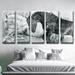 Union Rustic 'Equestrian' 5 Piece Painting Print on Canvas Set Canvas in Gray/White | 30 H x 60 W x 0.75 D in | Wayfair