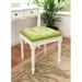 Bay Isle Home™ Huntwood Solid Wood Vanity Stool Linen/Wood/Upholstered in Green/Gray | 19 H x 17 W x 16 D in | Wayfair