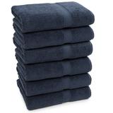 Wade Logan® Cascata 6 Piece Turkish Cotton Bath Towel Set Terry Cloth/Turkish Cotton in Gray/Black | 27 W in | Wayfair