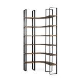 17 Stories Eccles 90" H x 37" W Iron Corner Bookcase in Gray/Brown | 90 H x 37 W x 37 D in | Wayfair 76B29BEE08AD4A389715CD0B58D88DA9