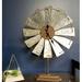 Gracie Oaks Metal Windmill Tabletop Clock Metal in Brown/Gray | 21 H x 4 W x 15 D in | Wayfair 9198302C31334CFC89A6976C6CBBC01B