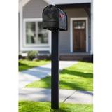 Architectural Mailboxes Large Post Mounted Mailbox Steel in Black | 10.9 H x 22.6 W x 22.6 D in | Wayfair E1600BAM