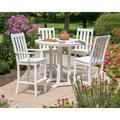 POLYWOOD® Vineyard 5-Piece Nautical Trestle Bar Set Plastic in White | 42 H x 48 W x 48 D in | Outdoor Furniture | Wayfair PWS349-1-WH