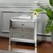 House of Hampton® Montalvo Mirrored 3 Drawer Accent Chest Wood in Brown, Size 28.7 H x 31.9 W x 15.9 D in | Wayfair