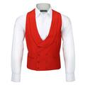 Xposed Men’s Vintage Double Breasted Shawl Lapel Waistcoat Tailored Fit Smart Wedding Dress Tux Vest[CWC-2-318-289-RED,Chest UK 42 EU 52,Red]