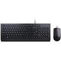 Lenovo Essential Wired Combo Kabelgebunden, USB Tastatur, Maus-Set Multimediatasten, Spritzwasserges