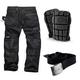 Scruffs Ripstop Trade Work Trousers with Multiple & Knee Pad Pockets Black (Various Sizes) Hardwearing Kneepads Black Adjustable Belt (34" Waist / 30" Leg)