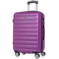 ITACA - Rigid Suitcase Medium Size - ABS Medium Suitcase 65cm Hard Shell Suitcase - Lightweight 20kg Suitcase with Combination Lock - Lightweight and Resistant Travel Medium Size Suitcase 7126, Purple