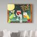 Trademark Fine Art 'Trick Or Clink' Acrylic Painting Print on Wrapped Canvas in Green/Red/Yellow | 14 H x 19 W x 2 D in | Wayfair ALI33494-C1419GG