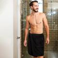 Terry Town Men's Terry Velour Wrap 100% Cotton Bath Towel in Black | 20 W in | Wayfair WV4001-BLACK-OS