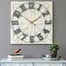 Gracie Oaks Oversized Rustic Farmhouse Wall Clock Wood/Metal in Brown/Gray/White | 31.5 H x 31.5 W x 1.25 D in | Wayfair