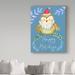 Trademark Fine Art 'Santa Owl' Acrylic Painting Print on Wrapped Canvas in Blue/Green/Indigo | 24 H x 18 W x 2 D in | Wayfair ALI33622-C1824GG