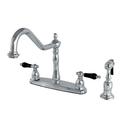 Kingston Brass Duchess Double Handle Kitchen Faucet w/ Side Sprayer in Gray | Wayfair KB1751PKLBS
