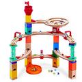 Hape Castle Escape | Quadrilla Whirlpool Wooden Marble Run Construction System, Wooden Marble Race Track Set Puzzle Maze Toy with Endless Build Variations, Smart Play for Smart Families