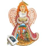 The Holiday Aisle® Fifield Noah's Ark Angel Ornament Figurine w/ Scenic Painting Derevo Collection in Brown/Orange/Pink | Wayfair