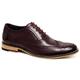 Cavani Oxford Real Leather Tan Gatesby Brogues Casual Designer Retro Shoes (10-44, Wine)