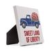 Designs Direct Creative Group 'Sweet Land of Liberty Truck Easel Back' Graphic Art Print on Wrapped Canvas in Blue/White | Wayfair 4790-P