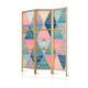 murando Room divider Mandala 135x171cm / 54"x68" 3 pieces Non-Woven Canvas Single-Sided Folding Screen Privacy room divider wood patter design hand made Home office Japan p-C-0009-z-b