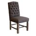 Red Barrel Studio® Briner Tufted Solid Back Side Chair Upholstered/Fabric in Gray | 42.5 H x 21.5 W x 25.75 D in | Wayfair