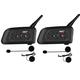 YUZEU V6 Pro Motorcycle Helmet Bluetooth Intercom Headset 1.2KM BT Wireless Motorbike Interphone Connect Up to 6 Riders 24H Playtime for Riding/Skiing/Snowmobile/Scooter/ATV