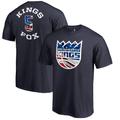 Men's Fanatics Branded De'Aaron Fox Navy Sacramento Kings Banner Wave Name & Number T-Shirt