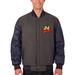 Men's JH Design Charcoal/Navy Jeff Gordon Wool & Leather Varsity Jacket