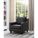 Armchair - Brayden Studio® Lampkin 34.75" Wide Armchair Faux Leather/Wood in Gray/Brown | 32 H x 34.75 W x 33.75 D in | Wayfair
