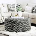 Wrought Studio™ Gorgias Cocktail Ottoman Chenille/Stain Resistant in Black/Brown | 18 H x 39 W x 39 D in | Wayfair BC4AC040E1BB4C80938F32B707785F83