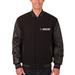 Men's JH Design Black NASCAR Wool & Leather Varsity Jacket