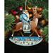 The Holiday Aisle® Reindeer Ride Santa Hanging Shaped Wood Ornament Wood in Blue/Brown | 5 H x 5 W x 1 D in | Wayfair