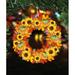 The Holiday Aisle® Flower Wreath Shaped Wood Ornament Wood in Brown/Orange/Yellow | 5 H x 5 W x 1 D in | Wayfair ABA7B07FDF674A1C9CFD71009C236E3F