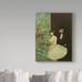 Trademark Fine Art 'Behind the Scenes' Oil Painting Print on Wrapped Canvas Metal in Black/Green | 32 H x 24 W x 2 D in | Wayfair BL01985-C2432GG