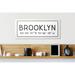 Ebern Designs 'Brooklyn' by Daphne Polselli - Textual Art Print on Canvas Wood in Brown | 7 H x 17 W x 0.5 D in | Wayfair