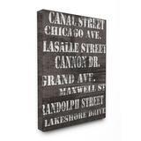 Stupell Industries 'Canal Street Distressed Chicago Streets' - Textual Art Print on Canvas in Black/White | 30 H x 24 W x 1.5 D in | Wayfair