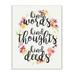 Stupell Industries Kind Words Kind Thoughts Kind Deeds Floral by Erica Billups - Textual Art Print on Canvas in Black/Pink | Wayfair