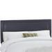 House of Hampton® Danny-Jay Nail Button Border Panel Headboard Upholstered/Cotton in Black | 51 H x 56 W x 4 D in | Wayfair WRLO6981 40764313