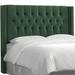 Joss & Main Anthony Upholstered Wingback Headboard Metal in Black | 56 H x 80 W x 8 D in | Wayfair WRLO7021 40764528