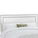 House of Hampton® Danny-Jay Nail Button Border Panel Headboard Upholstered/Cotton in White/Black | 51 H x 56 W x 4 D in | Wayfair WRLO6981 40764319