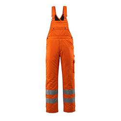 Mascot 00592-880-14 Lech Safe Arctic Quilted Lining Waterproof Class 2 Winter Bib and Brace, Size M, Hi-Vis Orange