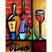 Buy Art For Less 'Vino Wine' Acrylic Painting Print Metal in Black/Red/Yellow | 32 H x 24 W x 1.5 D in | Wayfair CAN FS059 24x32 GW