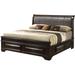 Glory Furniture 1015 Solid Wood & Storage Sleigh Bed Wood & /Upholstered/Faux leather in Brown | 54 H x 65 W x 92 D in | Wayfair G8850C-QB3