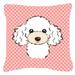 Caroline's Treasures Checkerboard White Poodle Indoor/Outdoor Throw Pillow Polyester/Polyfill blend in Pink | 18 H x 18 W x 5.5 D in | Wayfair