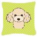 Caroline's Treasures Checkerboard Buff Poodle Indoor/Outdoor Throw Pillow Polyester/Polyfill blend in Green | 18 H x 18 W x 5.5 D in | Wayfair