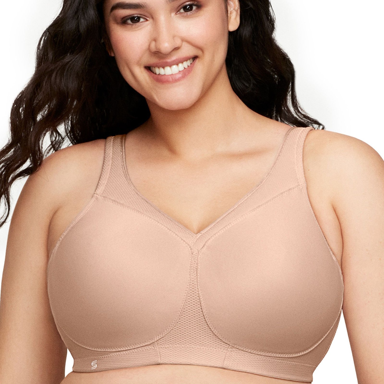 Glamorise MagicLift Seamless Sports Bra (Size 46-B) Beige, Lycra,Nylon,Polyester