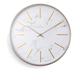 Acctim Luxe Wall Clock Quartz Brushed Metal Embossed Golden Batons Brass Hands Green Marble 40cm (White)