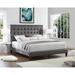 Brayden Studio® Bond Bedframe w/ Button Tufted Headboard Velvet, Solid Wood in Gray | 60.3 H x 66 W x 89 D in | Wayfair